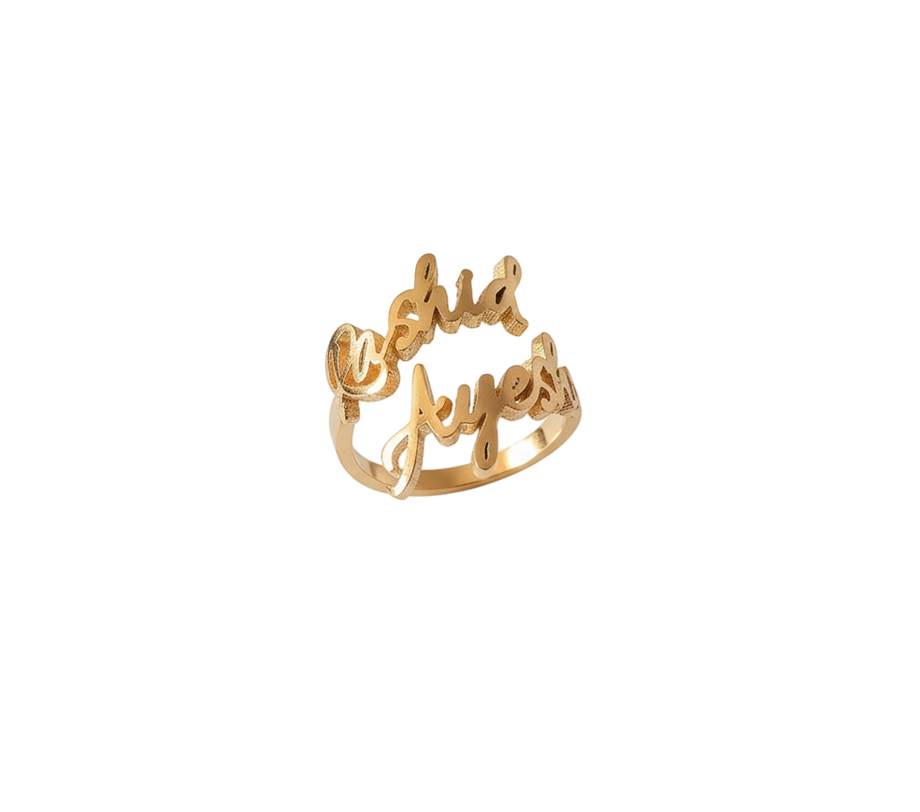 Cursive Adore Custom Couple Name Ring