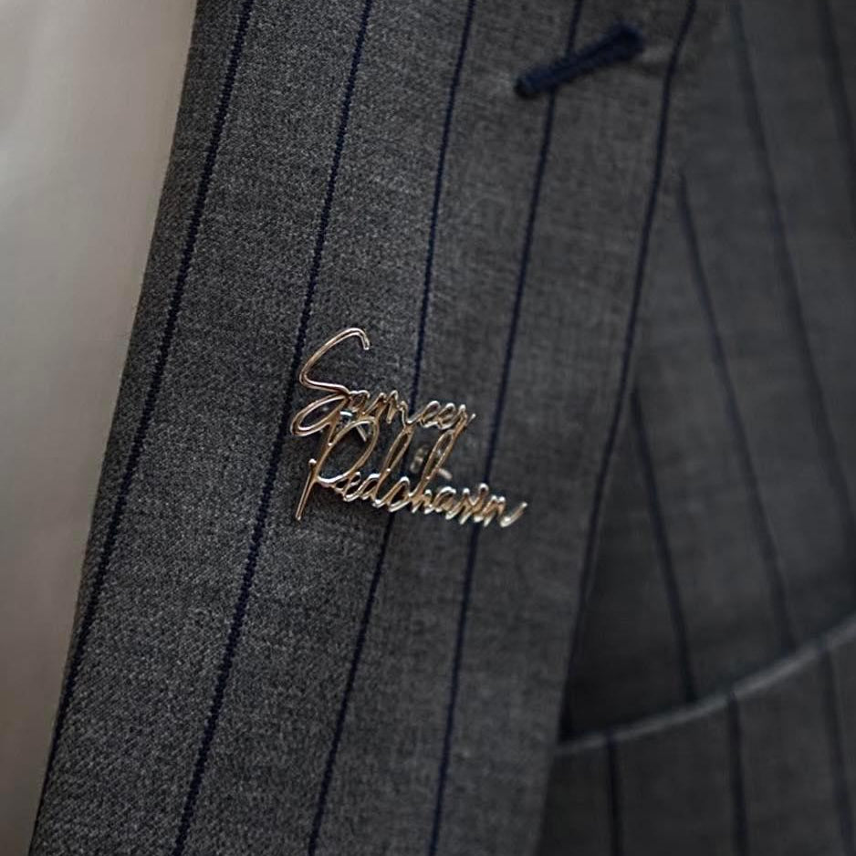 Signature Font Custom Name Lapel Pin