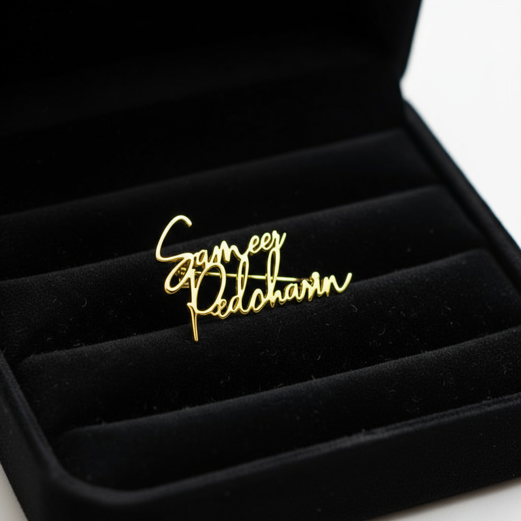 Signature Font Custom Name Lapel Pin