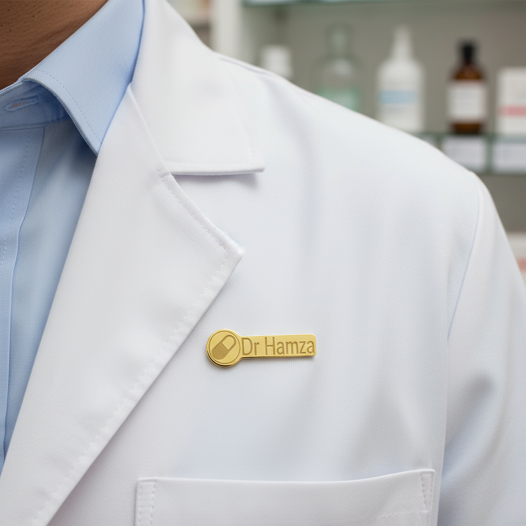 Doctor/Pharmacist Custom Name Tag Pin