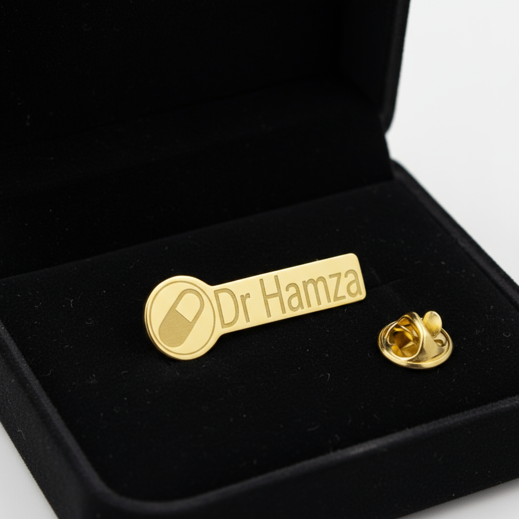 Doctor/Pharmacist Custom Name Tag Pin