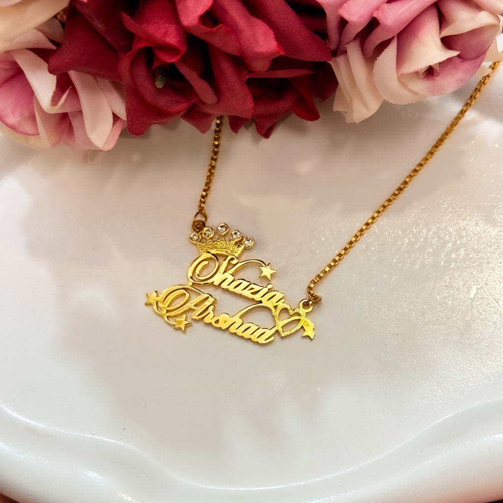Sparkle Crown Custom Name Necklace