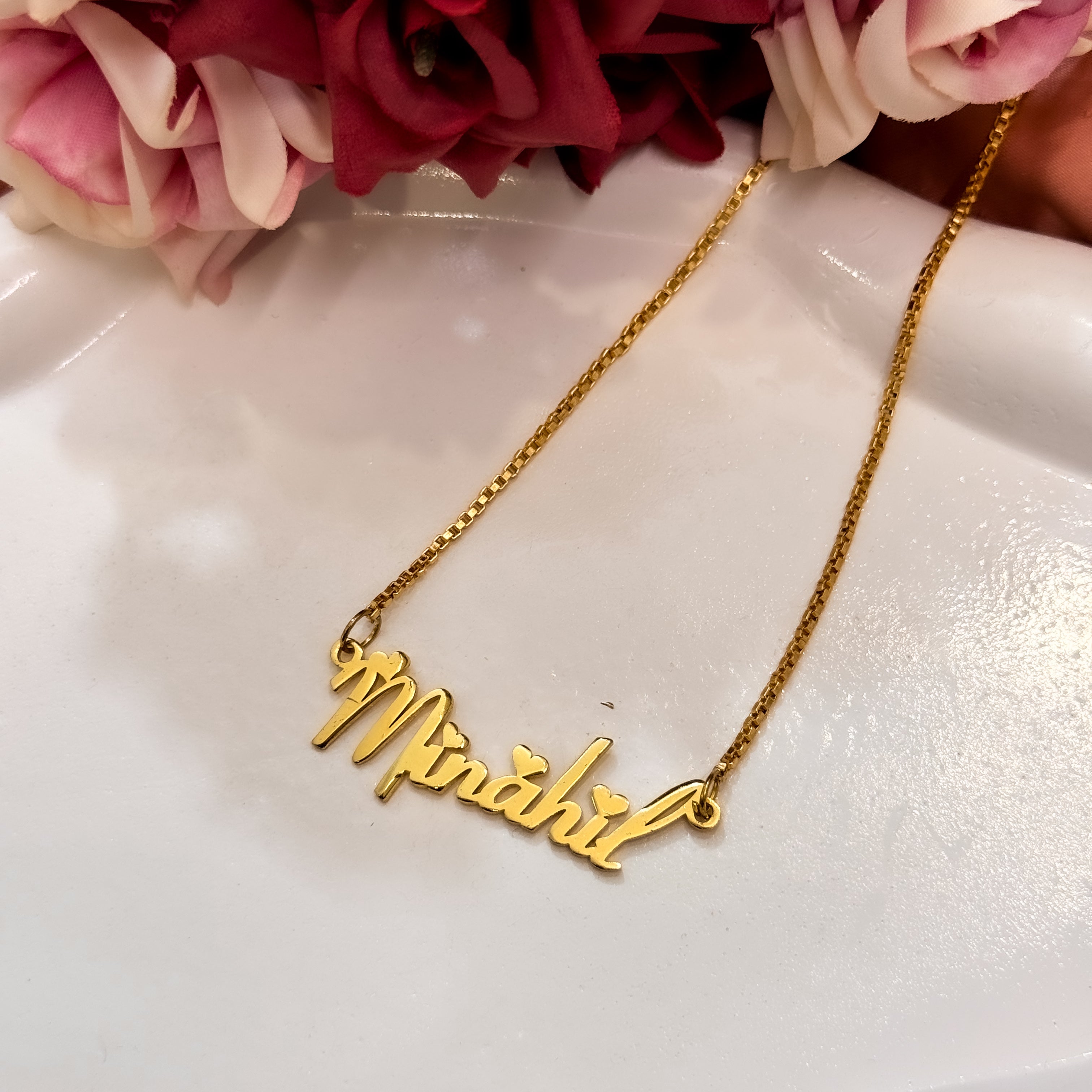 Fiolex Hearts Custom Name Necklace