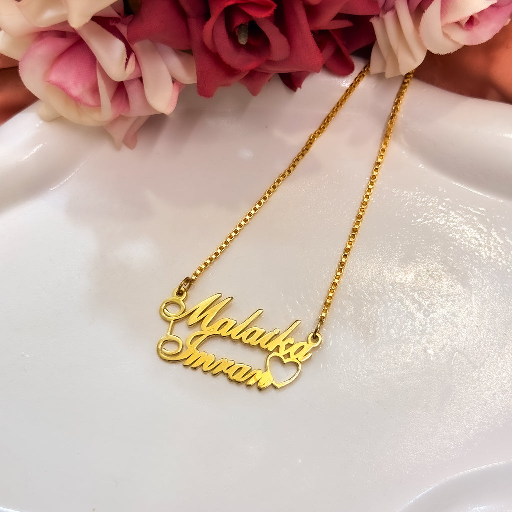 Vivace Heart Custom Couple Name Necklace