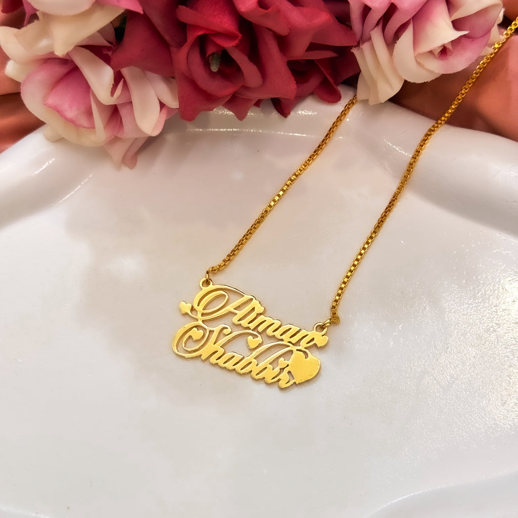 Candle Hearty Custom Couple Name Necklace