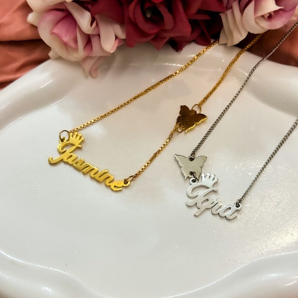 Butterfly Queen Custom Name Necklace