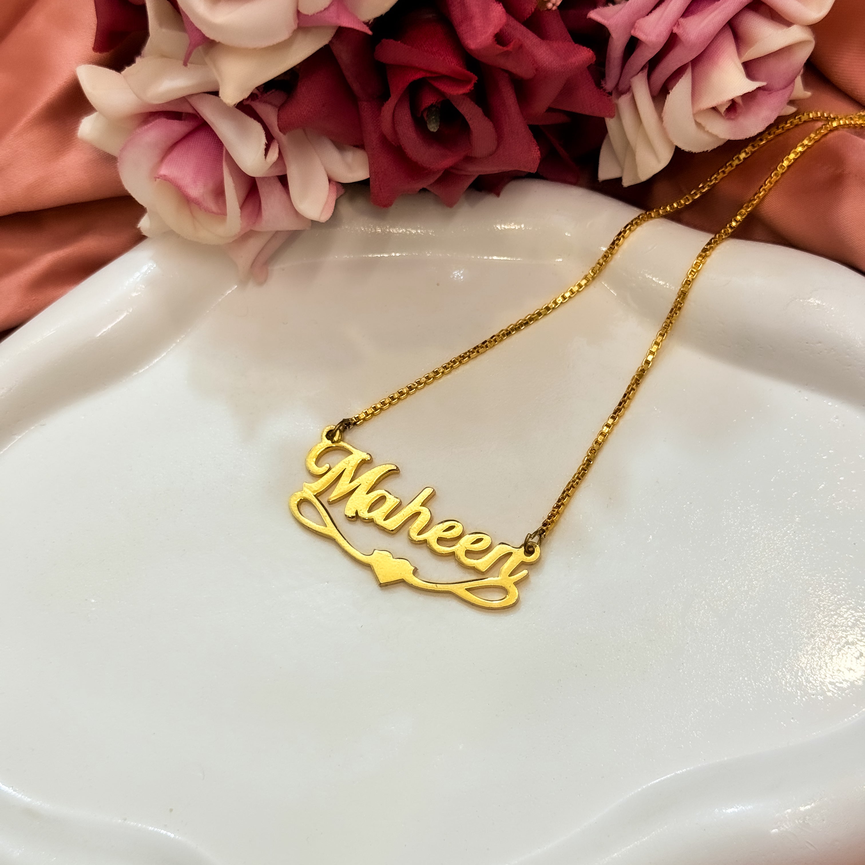 Heart Motif Custom Name Necklace