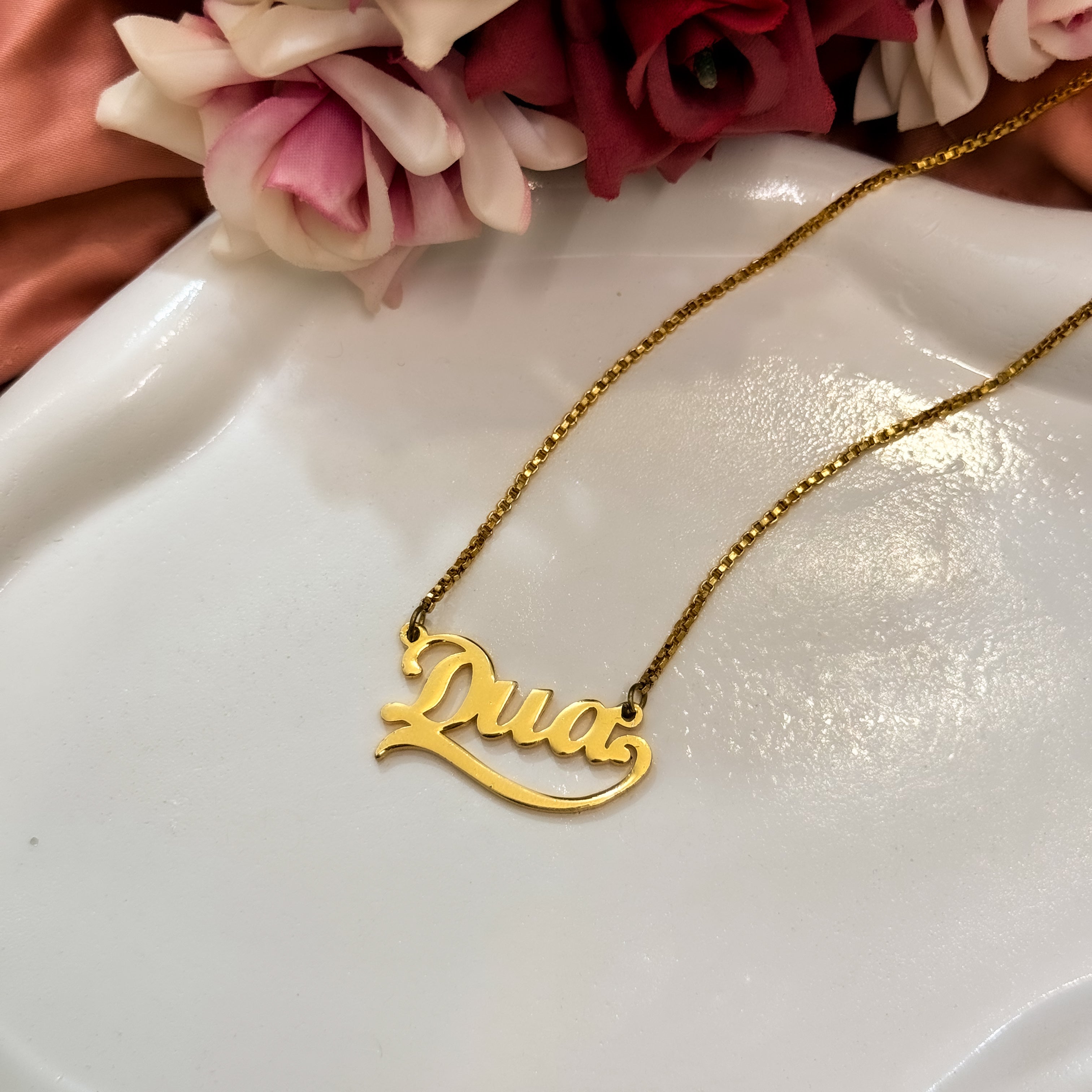 Swish Motif Custom Name Necklace