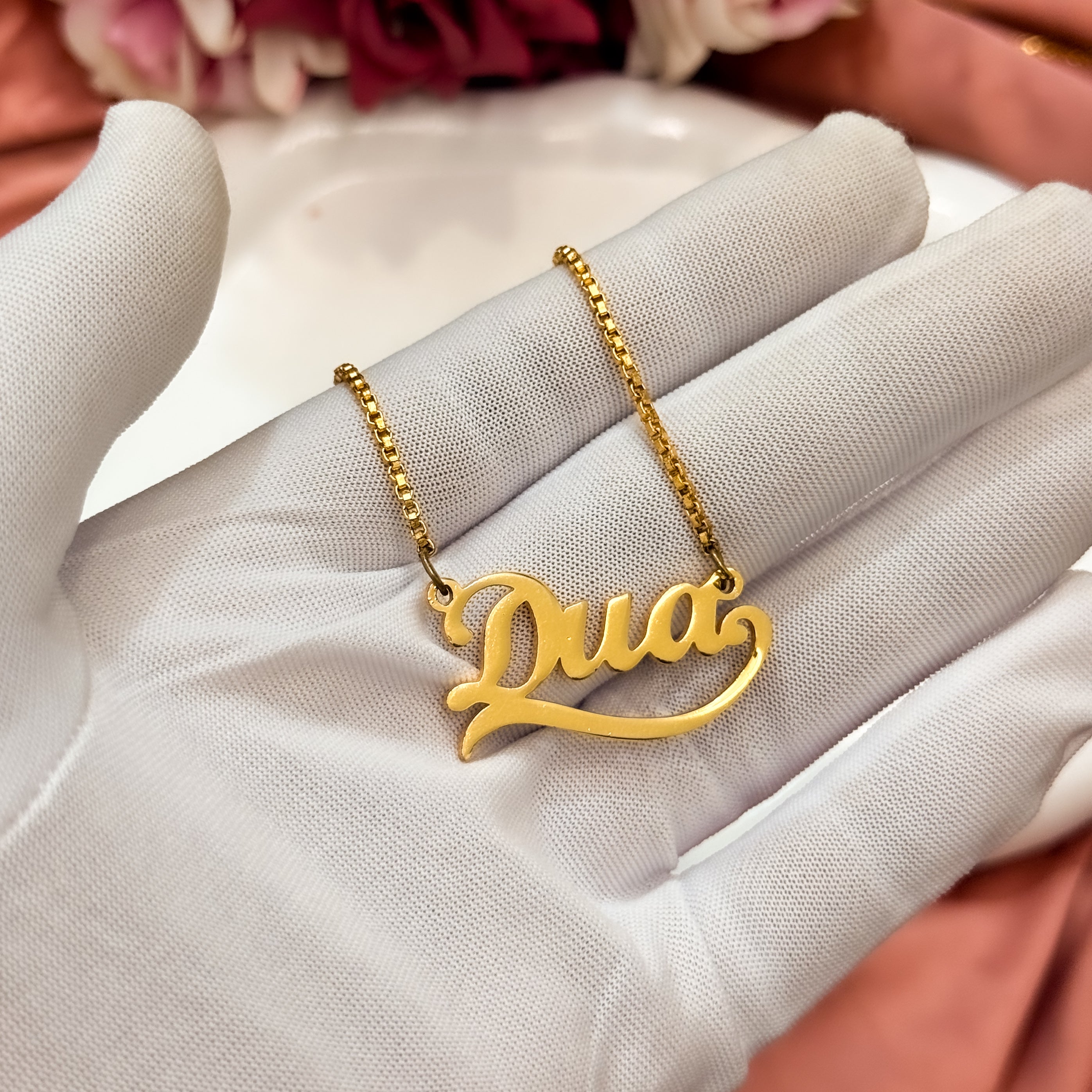 Swish Motif Custom Name Necklace