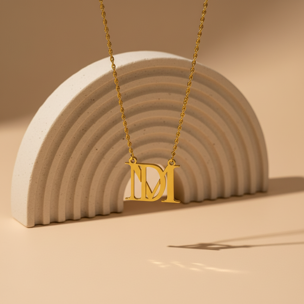 Interlaced Initial Custom Name Necklace