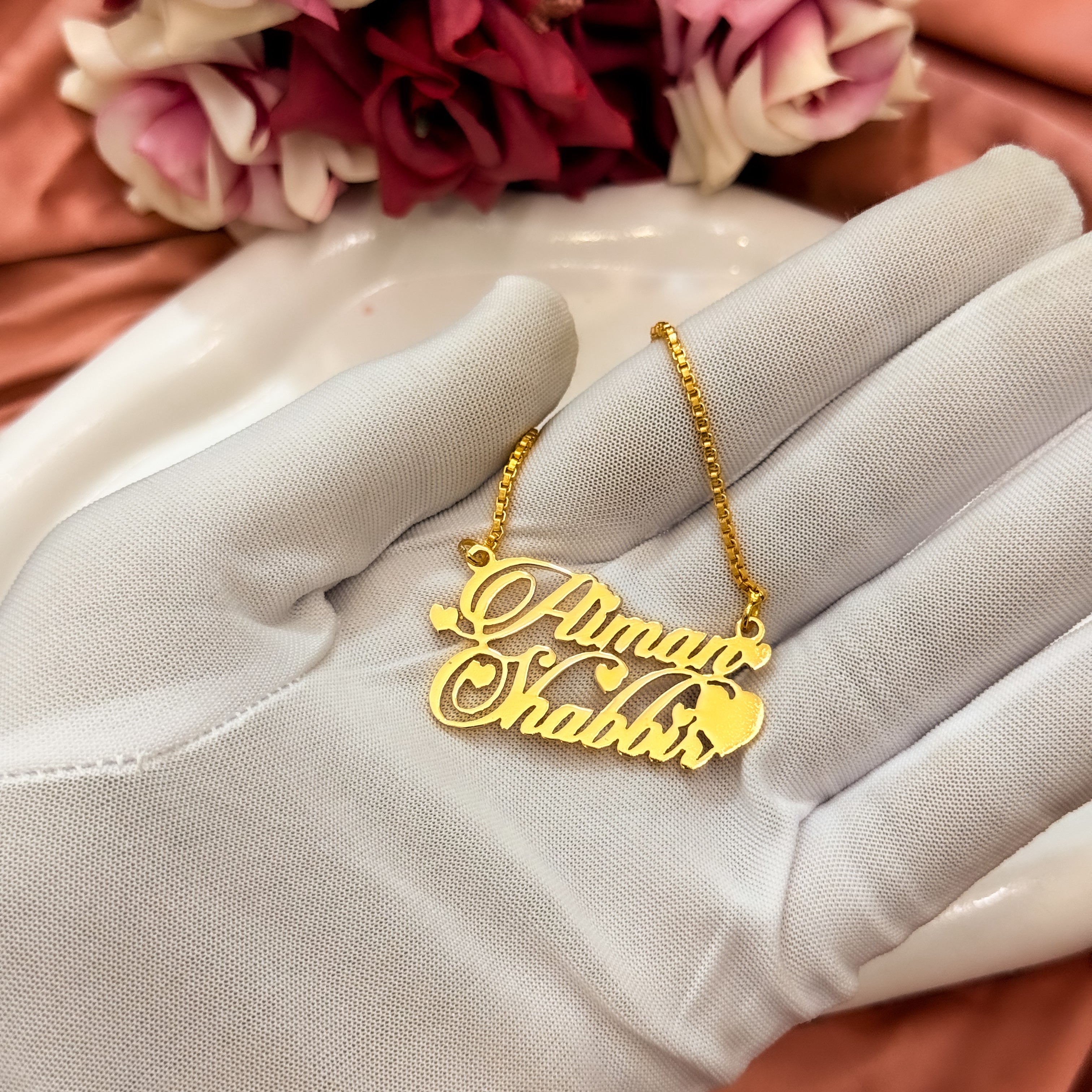 Candle Hearty Custom Couple Name Necklace