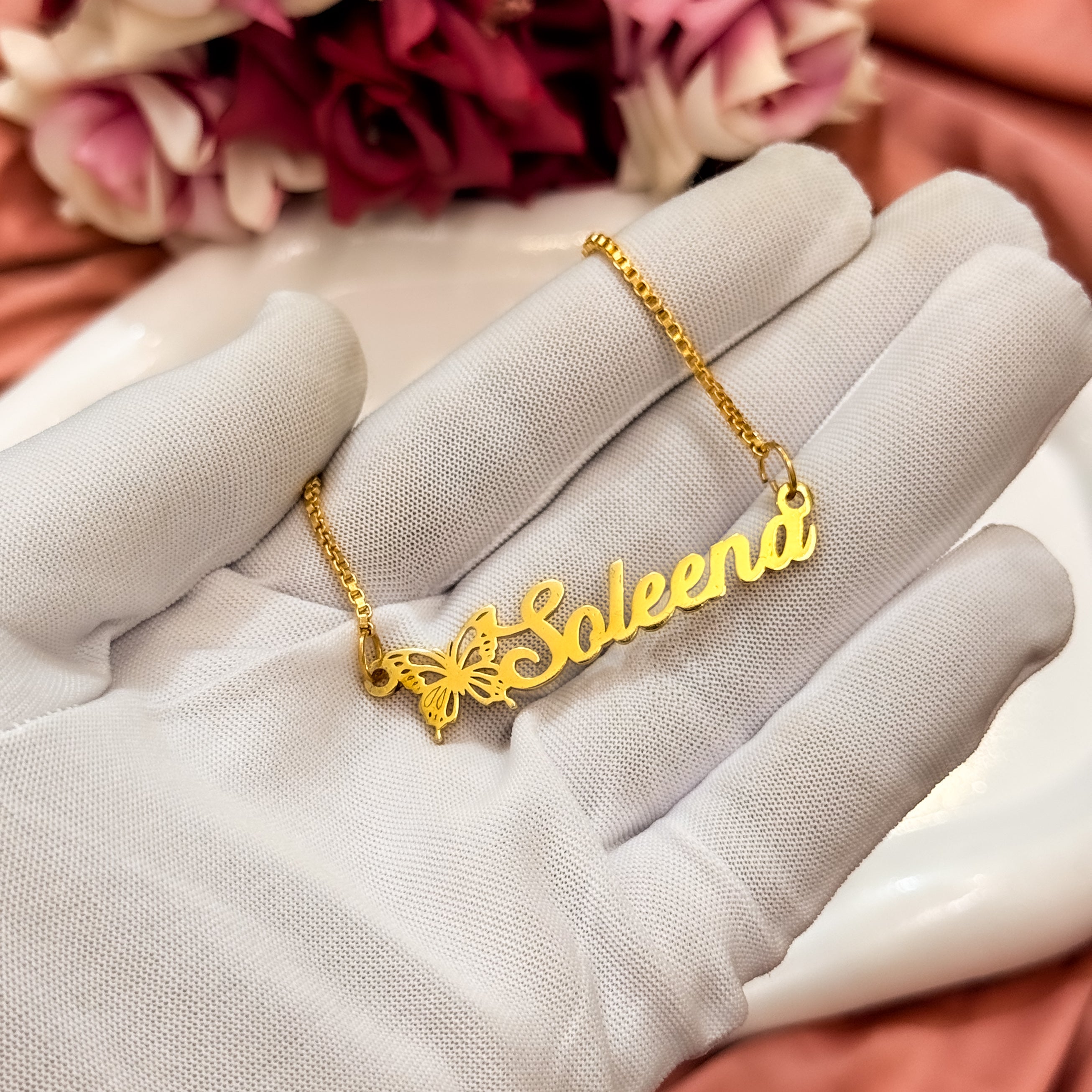 First Butterfly Custom Name Necklace