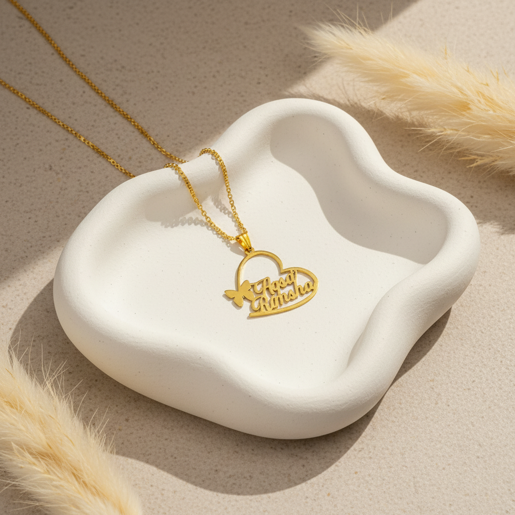 Wire Heart Custom Name Necklace