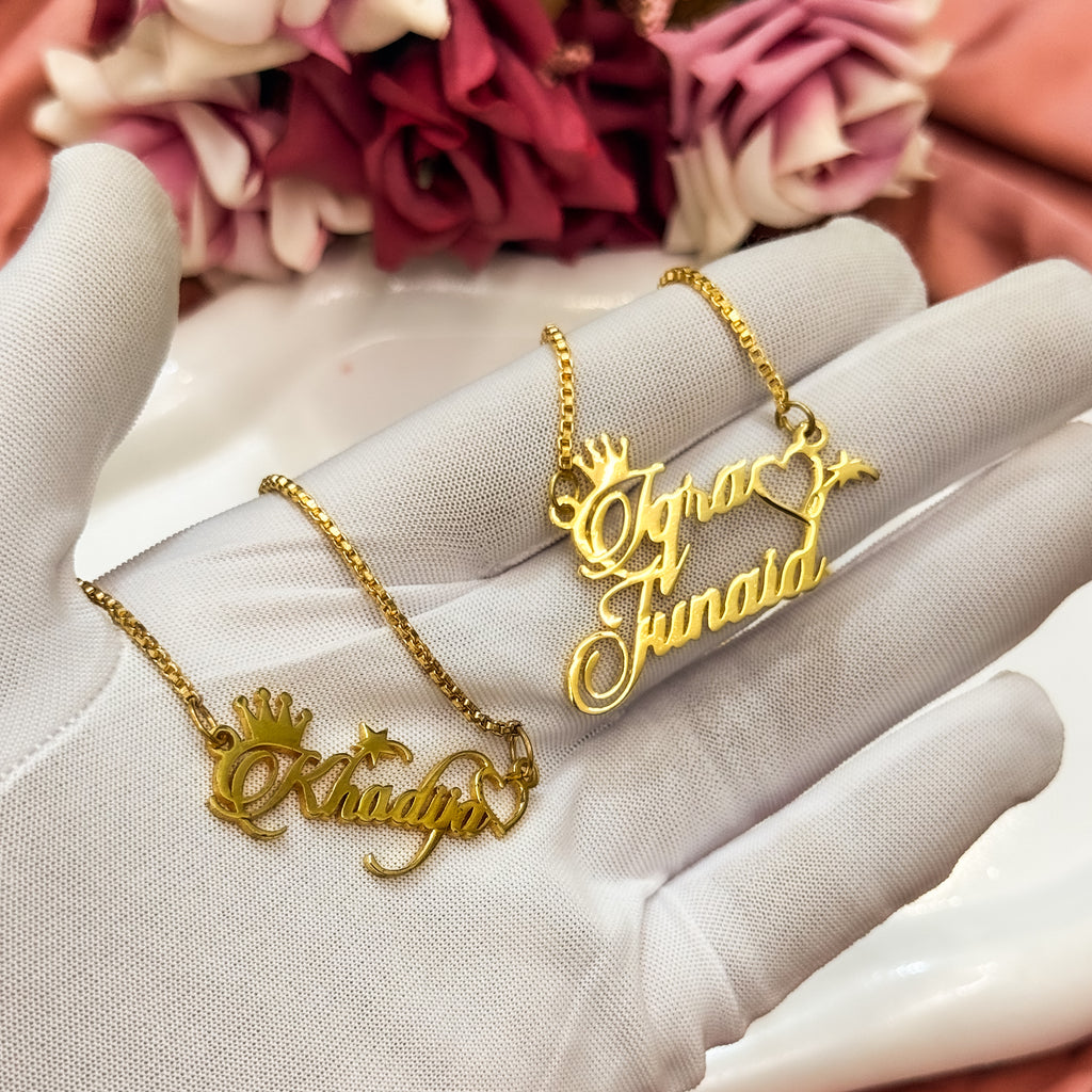 Candle Heart Custom Name Necklace