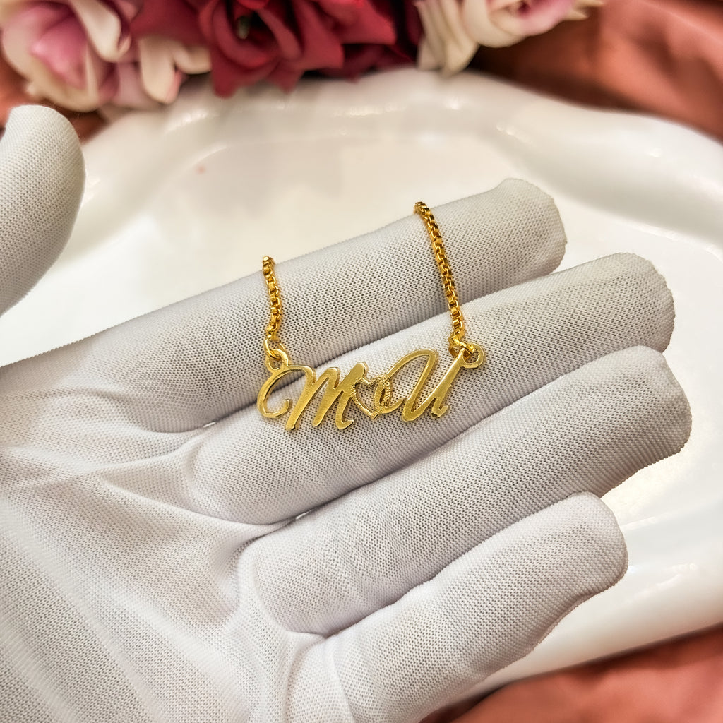 Initial Heart Custom Name Necklace