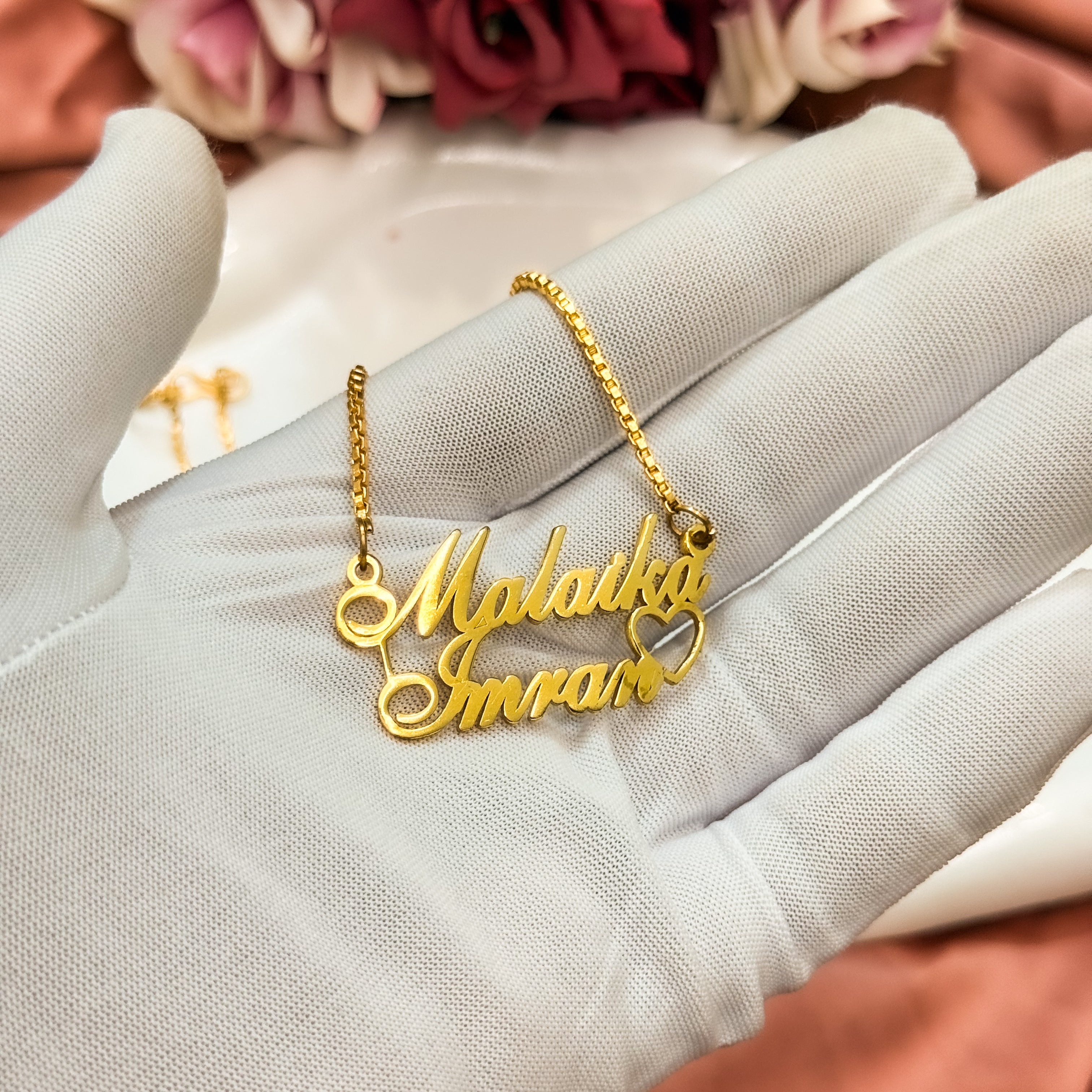Vivace Heart Custom Couple Name Necklace