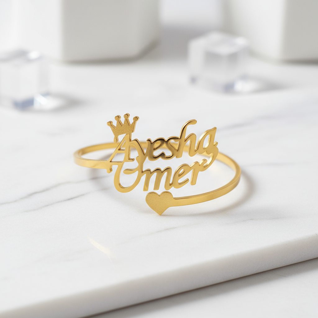Mono Crown Custom Name Bangle