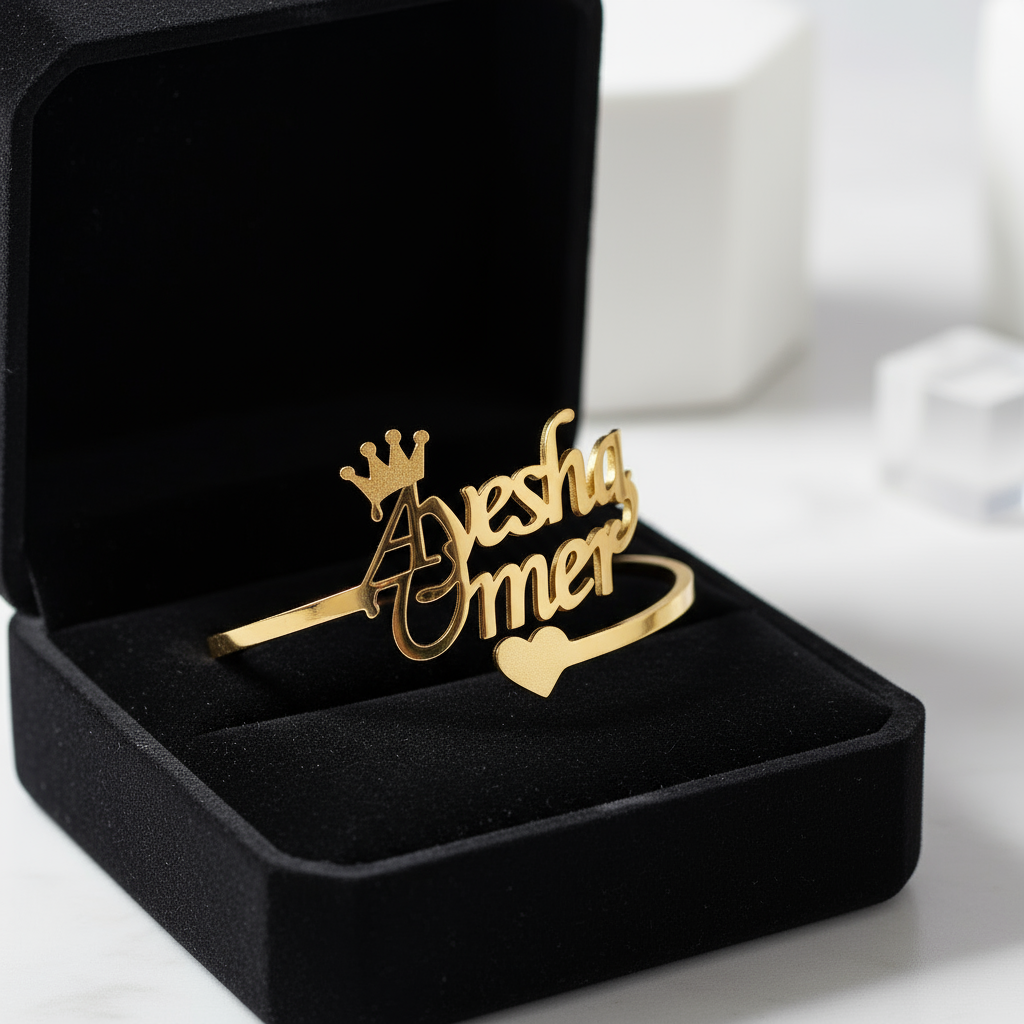 Mono Crown Custom Name Bangle