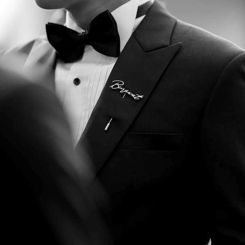 Signature Font Custom Name Lapel Pin