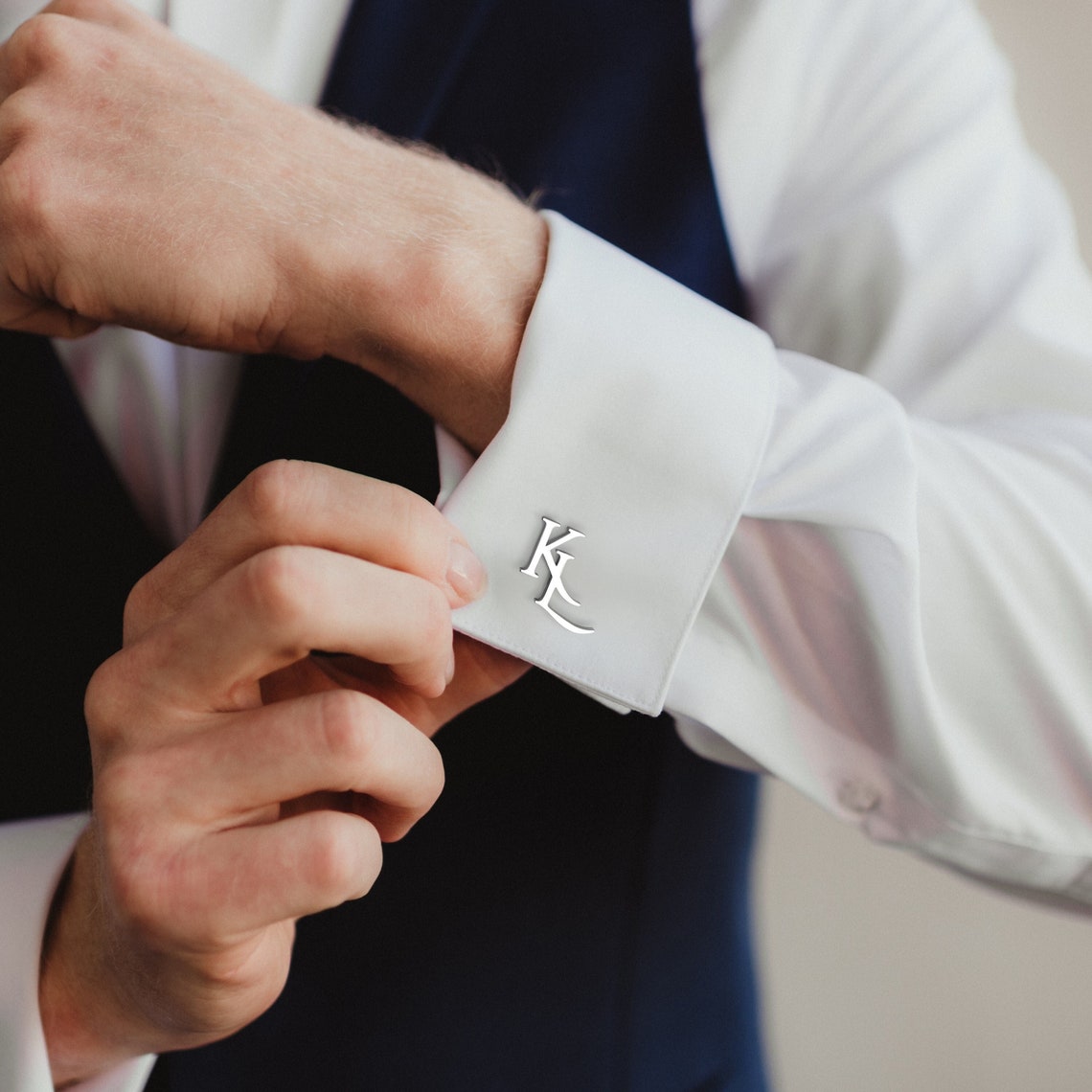 Initial Letter Elegant Custom Name Cufflinks