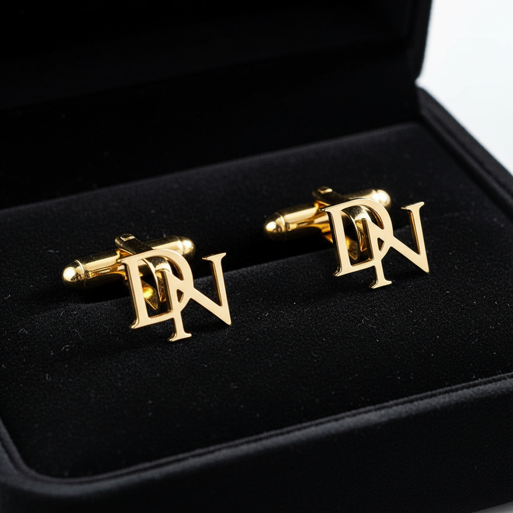 Initial Letter Elegant Custom Name Cufflinks