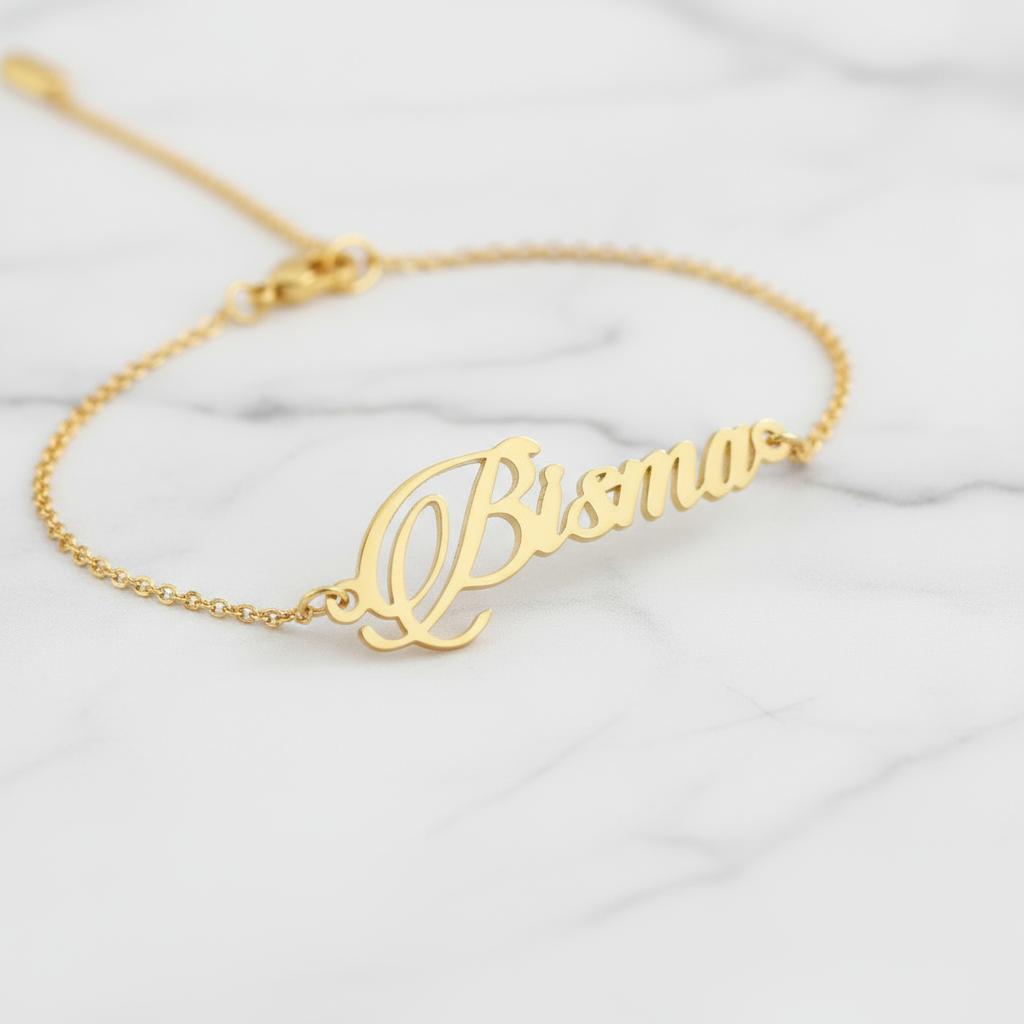 Custom Cursive Script Name Chain Bracelet